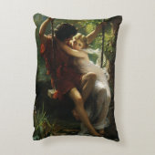 Lovers op een Swing. Lente van Pierre Auguste Cot Accent Kussen (Achterkant (Verticaal))