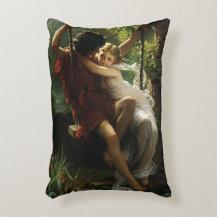 Lovers op een Swing. Lente van Pierre Auguste Cot Accent Kussen
