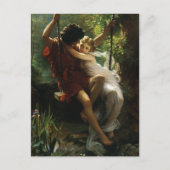 Lovers op een Swing. Lente van Pierre Auguste Cot Briefkaart (Voorkant)