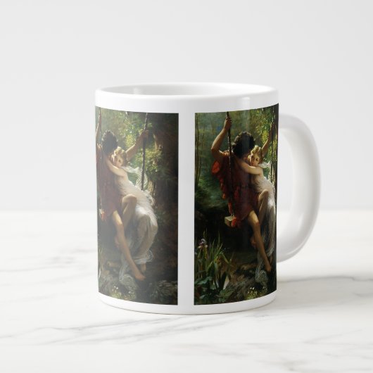 Lovers op een Swing. Lente van Pierre Auguste Cot Grote Koffiekop (Voorkant rechts)