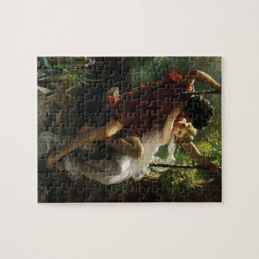 Lovers op een Swing. Lente van Pierre Auguste Cot Legpuzzel (Horizontaal)