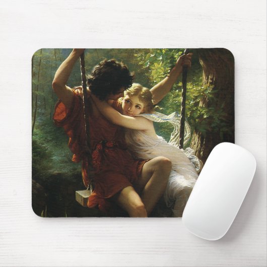 Lovers op een Swing. Lente van Pierre Auguste Cot Muismat (Met muis)