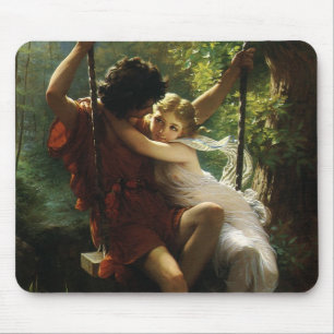 Lovers op een Swing. Lente van Pierre Auguste Cot Muismat