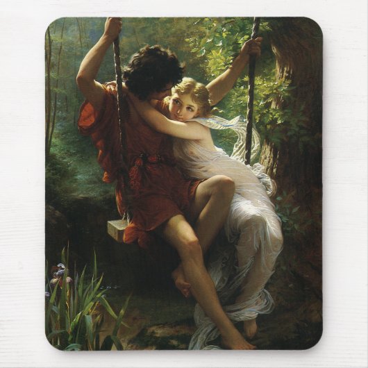 Lovers op een Swing. Lente van Pierre Auguste Cot Muismat (Voorkant)