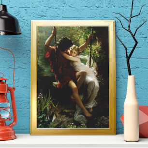 Lovers op een Swing. Lente van Pierre Auguste Cot Poster