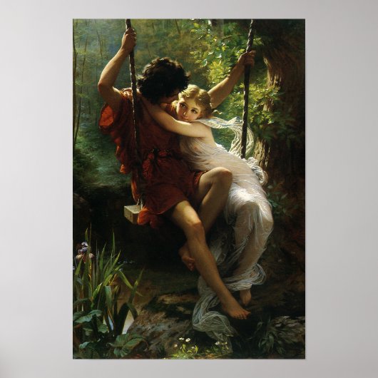 Lovers op een Swing. Lente van Pierre Auguste Cot Poster (Voorkant)
