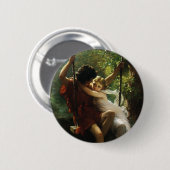 Lovers op een Swing. Lente van Pierre Auguste Cot Ronde Button 5,7 Cm (Voorkant /achterkant)