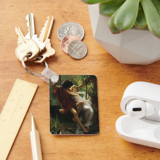 Lovers op een Swing. Lente van Pierre Auguste Cot Sleutelhanger (Bureau)