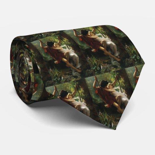 Lovers op een Swing. Lente van Pierre Auguste Cot Stropdas (Opgerold)