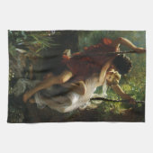 Lovers op een Swing. Lente van Pierre Auguste Cot Theedoek (Horizontaal)