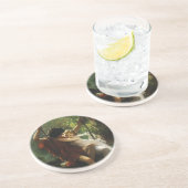 Lovers op een Swing. Lente van Pierre Auguste Cot Zandsteen Onderzetter (Zijkant)