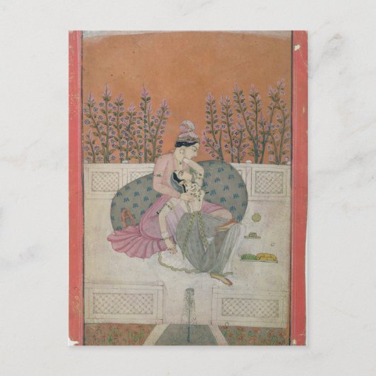 Lovers op een Terrace, Pahari Briefkaart (Voorkant)