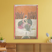 Lovers op een Terrace, Pahari Canvas Afdruk (Insitu (Woonkamer))