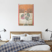 Lovers op een Terrace, Pahari Canvas Afdruk (Insitu (Slaapkamer))