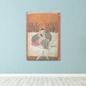 Lovers op een Terrace, Pahari Canvas Afdruk (Insitu (Houten vloer))