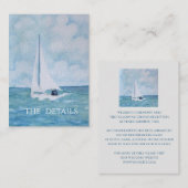 Lovers op een zeilboot, detailkaart plaatskaartje (Voorkant / Achterkant)