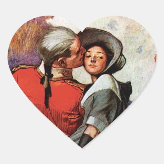 Lovers op Horseback Hart Sticker (Voorkant)