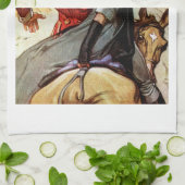 Lovers op Horseback Theedoek (Gevouwen)