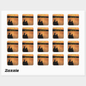 Lovers op Sunset Lake Bookplate Vierkante Sticker (Vel)