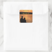 Lovers op Sunset Lake Bookplate Vierkante Sticker (Tas)
