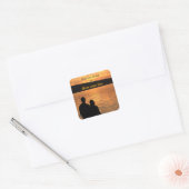 Lovers op Sunset Lake Bookplate Vierkante Sticker (Envelop)