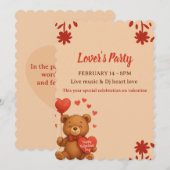 Lover's Party - Valentine’s Day party Invitation Kaart (Voorkant / Achterkant)