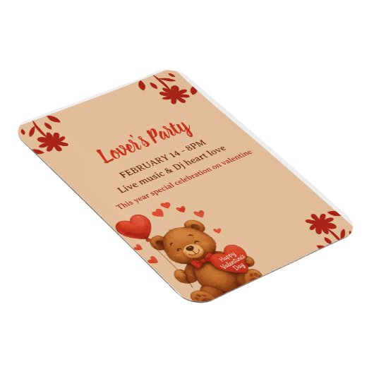 Lover's Party - Valentine’s Day party Invitation Magneet (Rechterzijde)
