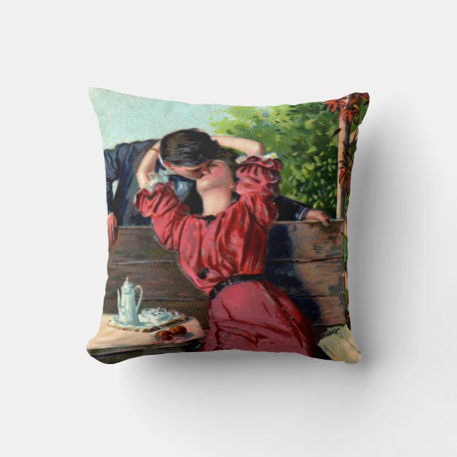  Lovers Passionate Kiss Valentijn Pillow Kussen (Voorkant)