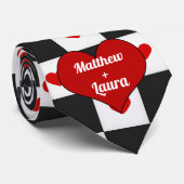 Lovers Red Heart met Checkerboard Stropdas (Opgerold)