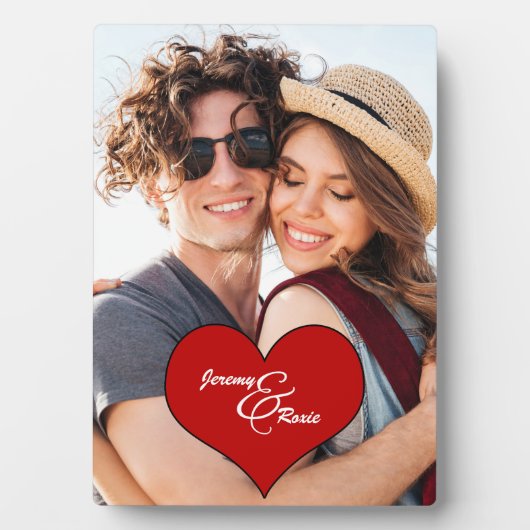 Lovers Red Heart Names Photo Fotoplaat (voorkant)