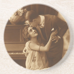 Lovers, Romance van liefde Romantische muziek Zandsteen Onderzetter