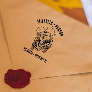 Lovers Skeletons Gothic Wedding DIY Party Favors Zelfinktende Stempel