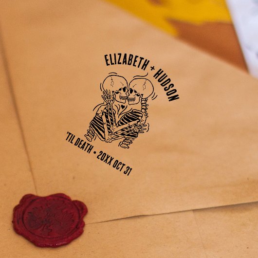 Lovers Skeletons Gothic Wedding DIY Party Favors Zelfinktende Stempel
