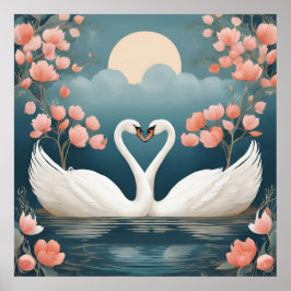Lover's Swans Poster