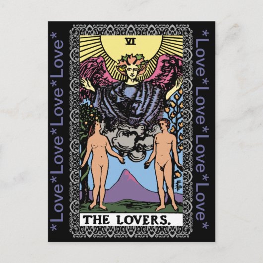 "Lovers" Tarot Card Briefkaart (Voorkant)