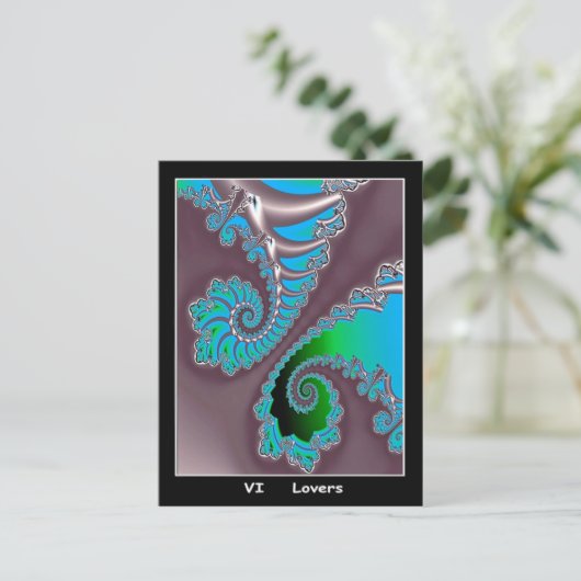 Lovers Tarot Card Briefkaart (Staand voorkant)