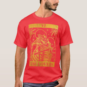 Lovers Tarot Kaart van  occult Gothic Skeleton T-shirt