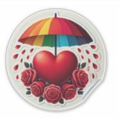 Lovers' Umbrella: oprechte schuilplaats Sticker (Voorkant)