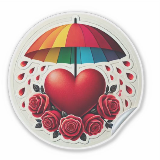 Lovers' Umbrella: oprechte schuilplaats Sticker (Voorkant)