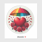 Lovers' Umbrella: oprechte schuilplaats Sticker (Vel)
