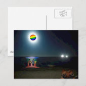 Lovers under the Gay Pride Moon Briefkaart (Voorkant / Achterkant)