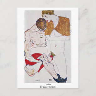 Lovers van Egon Schiele Briefkaart
