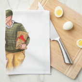 Lovers' Wedding Jubileum, oud schattig paar Theedoek (Quarter Fold)