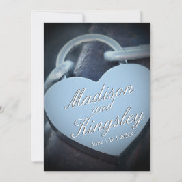 Lovers Wedding Silver Padlock Fab Fun Invitation Kaart