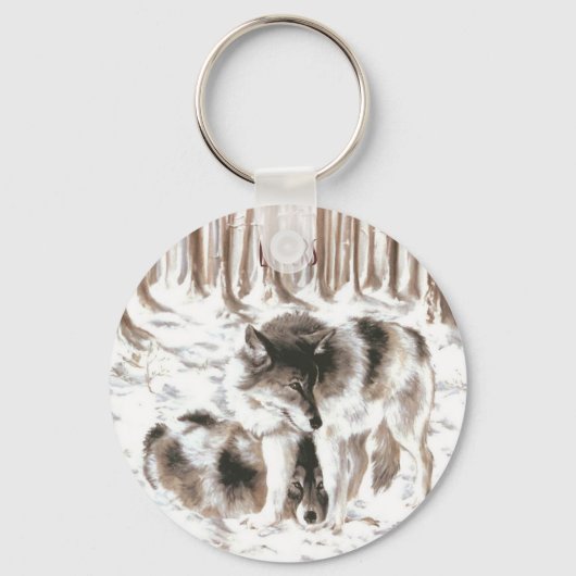 LOVERS Wolf Couple Sleutelhanger (Voorkant)