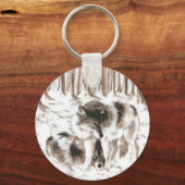 LOVERS Wolf Couple Sleutelhanger (Voorkant)