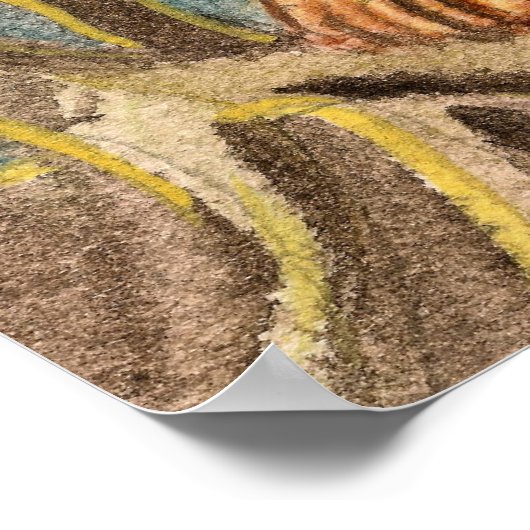 Lovers zoenen elkaar onder een bloeiende boom poster (Hoek)