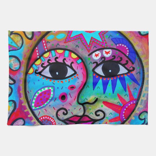 LOVERS ZON EN MOON THEEDOEK (Horizontaal)