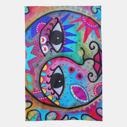 LOVERS ZON EN MOON THEEDOEK (Verticaal)