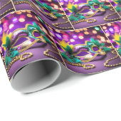 Lovertreinen Carnaval Masker Met Kralen Cadeaupapier (Rol Hoek)